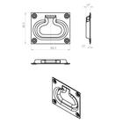 Ручка откидная скрытая 100х80 мм, покрытие цинк - Фото 4