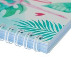 Тетрадь 96 листов клетка на гребне "Фламинго", картонная обложка, МИКС - фото 20932985