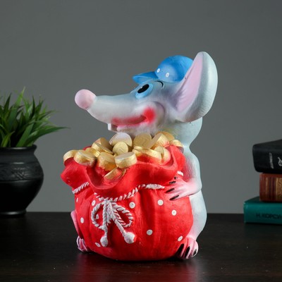 Копилка "Мышь с мешком денег" 22 см