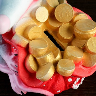 Копилка "Мышь с мешком денег" 22 см