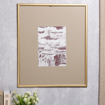 Фоторамка для фото 50×60 см Samoa, сосна под золото, (пластиковый экран)