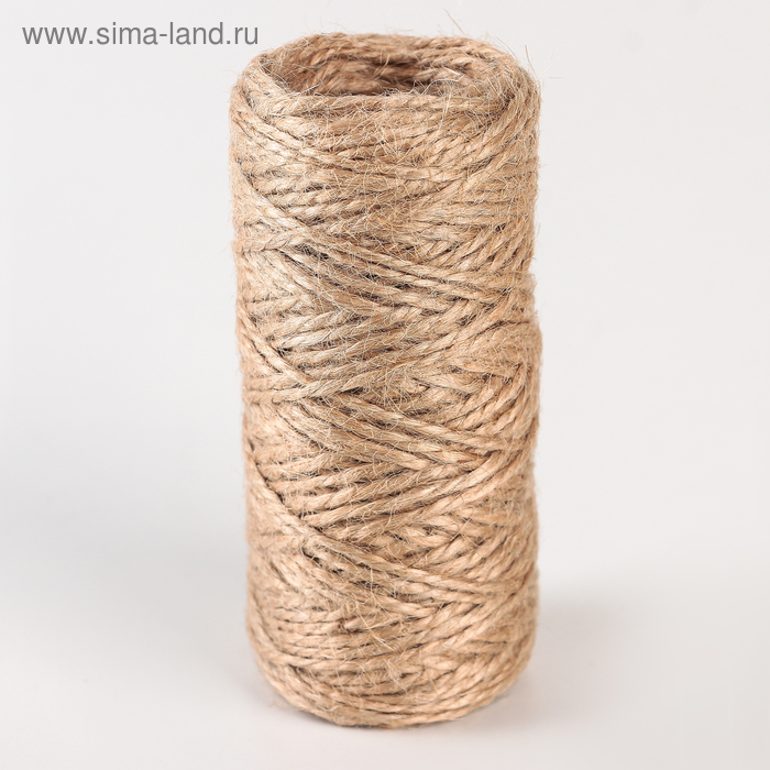 Шпагат джутовый d=1,5 мм, 30 м, скрученный, цвет натуральный - Фото 1