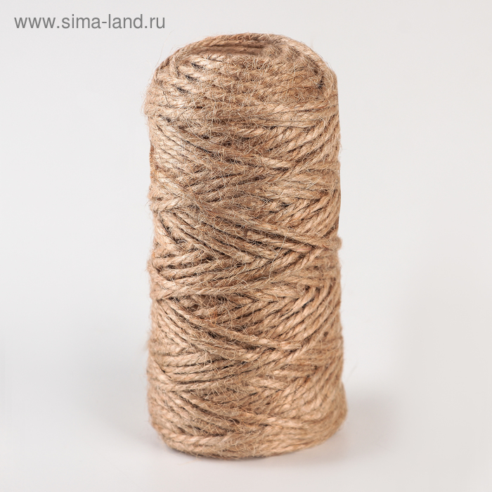 Шпагат джутовый 2-х ниточный 1,12 КТекс, 50 м - Фото 1