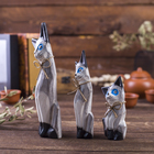 Сувенирный набор дерево "Кошечки с черным хвостиком" (20,15,12) 4х13х20 см - фото 809212041