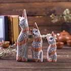 Сувенирный набор «Кошечки с полосками», h=20 см, h=17 см, h=15 см, дерево 4165730