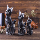 Сувенирный набор дерево "Кошки коричневые" (15,20,25) 15х8х25 см 4165824 - фото 16531975