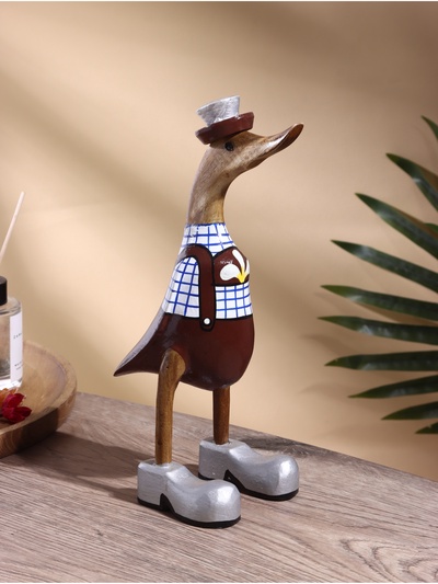 Сувенир «Утка с подтяжками», 13×9×27 см, дерево