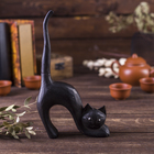 Сувенир «Кошка под кольца чёрная выгнутая», 15×3×25 см, дерево - Фото 2