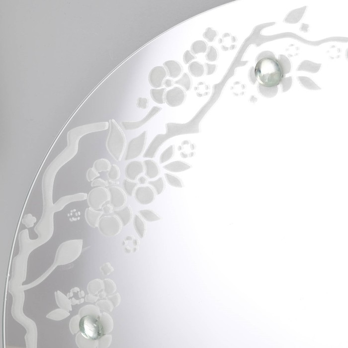 Зеркало «Сакура», с пескоструйной графикой и фьюзингом, настенное, D=60 см - фото 1907003548