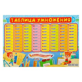 Плакат пиши-стирай "Таблица умножения" А3 4349867