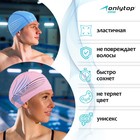 Шапочка для плавания взрослая ONLYTOP, тканевая, обхват 54-60 см, цвета МИКС - фото 3834457