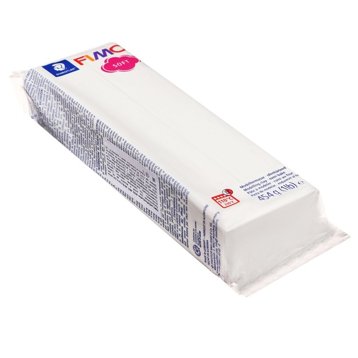 Пластика - полимерная глина, 454 г, Soft, белый - Фото 1