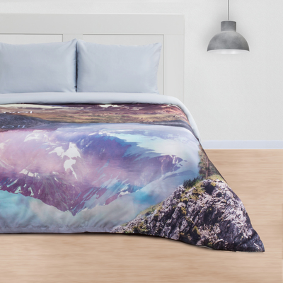 Постельное бельё "Этель" дуэт Горный пейзаж 143х215 см - 2 шт, 260х240 см, 50х70 см - 2 шт, мако-сатин