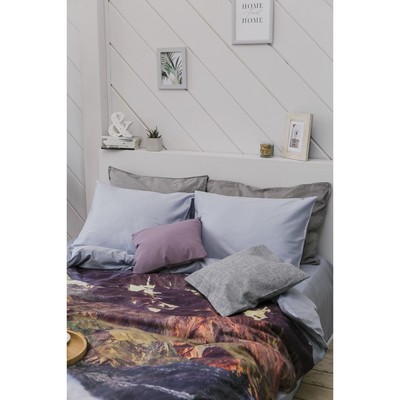 Постельное бельё "Этель" дуэт Горный пейзаж 143х215 см - 2 шт, 260х240 см, 50х70 см - 2 шт, мако-сатин