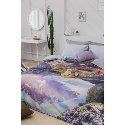 Постельное бельё "Этель" дуэт Горный пейзаж 143х215 см - 2 шт, 260х240 см, 50х70 см - 2 шт, мако-сатин