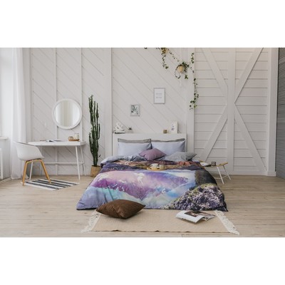 Постельное бельё "Этель" дуэт Горный пейзаж 143х215 см - 2 шт, 260х240 см, 50х70 см - 2 шт, мако-сатин