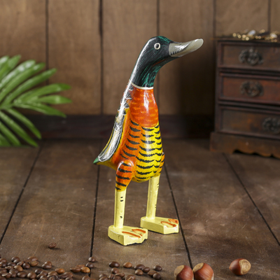 Сувенир «Утка Тигриные полоски», 13×12×23 см, дерево