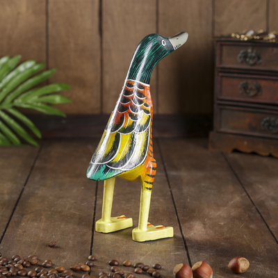 Сувенир «Утка Тигриные полоски», 13×12×23 см, дерево