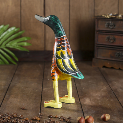 Сувенир «Утка Тигриные полоски», 13×12×23 см, дерево