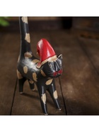 Сувенир «Кошка под кольца чёрная с колпаком», 13×4×32 см, дерево - фото 59973923