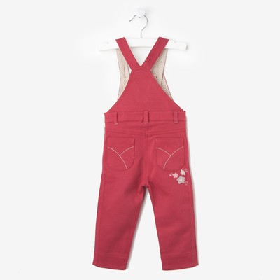 Полукомбинезон для девочки, цвет красный, рост 74