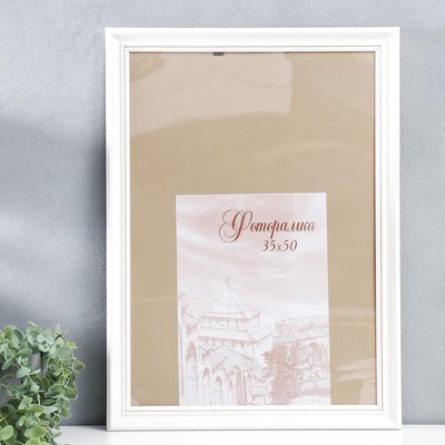 Фоторамка для фото 35×50 см Buffalo, сосна, (пластиковый экран), белый