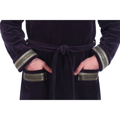 Халат мужской "Вильгельм" цвет тёмно-синий, р-р 56