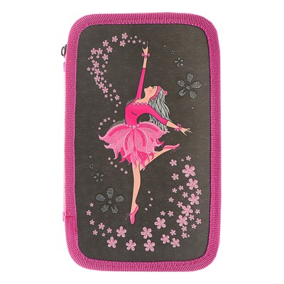 Пенал 3 секции «Гимнастика», 120 х 205 мм, с блёстками