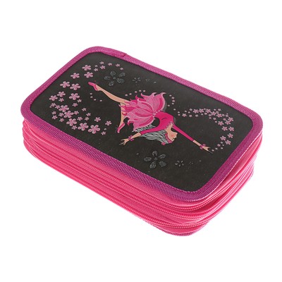 Пенал 3 секции «Гимнастика», 120 х 205 мм, с блёстками