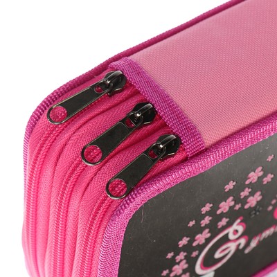 Пенал 3 секции «Гимнастика», 120 х 205 мм, с блёстками