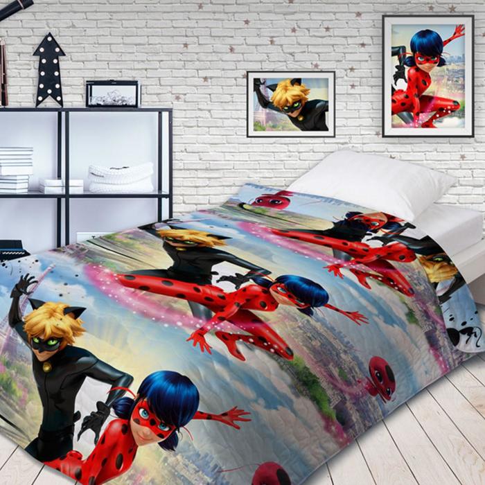 Покрывало стеганое "Непоседа" "Леди Баг" Леди Баг и Супер Кот, 145*200, бязь хл100% - Фото 1