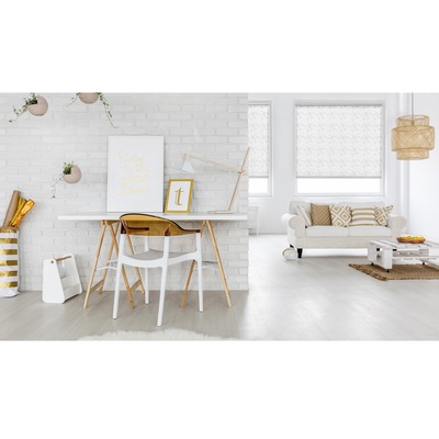 Штора рулонная 90х160 см "Бернаут. Цветы", плотность 115 г/м2, цвет белый