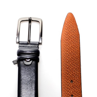 Ремень брючный, цвет синий, кожа буйвола