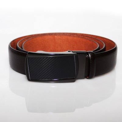 Ремень брючный, н/к, цвет коричневый, пряжка-зажим