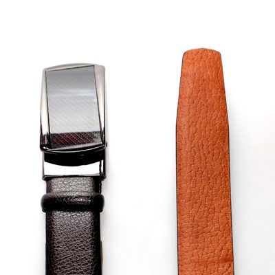 Ремень брючный, н/к, цвет коричневый, пряжка-зажим