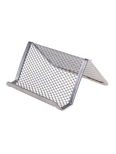 Подставка для визиток, серая, сетка