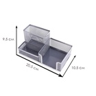 Подставка для канцелярских мелочей, 3 отделения, серая сетка 548715