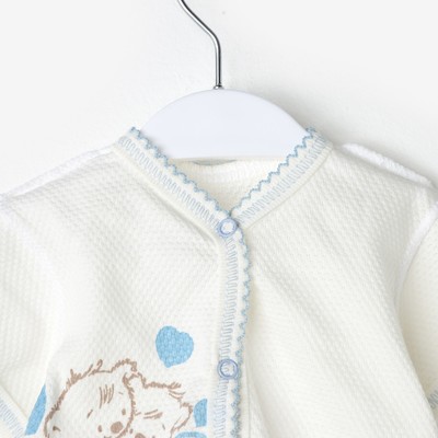 Кофточка детская, цвет белый/голубой, кулирка, рост 68 см, (44)
