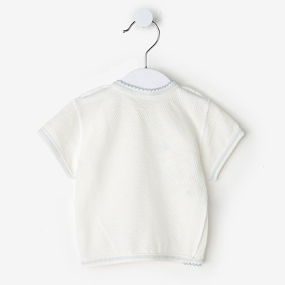 Кофточка детская, цвет белый/голубой, кулирка, рост 68 см, (44)