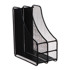 Лоток для бумаг вертикальный, металлическая сетка, 2 отделения, чёрный - Фото 2