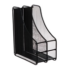 Лоток для бумаг вертикальный, металлическая сетка, 2 отделения, чёрный - Фото 4