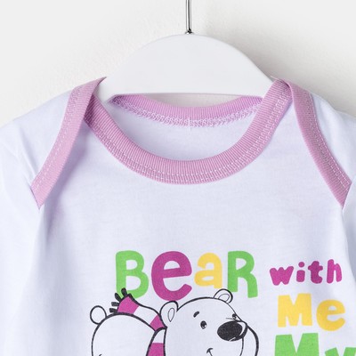 Боди для девочки, цвет белый, рост 68 см, (44)