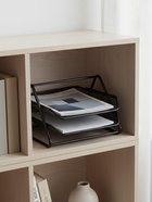 Лоток для бумаг горизонтальный, металлическая сетка, 2 отделения, чёрный - Фото 3