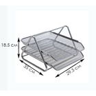 Лоток для бумаг горизонтальный, металлическая сетка, 2 отделения, серый 548732 - фото 7479108
