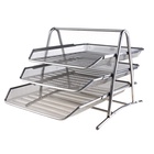 Лоток для бумаг горизонтальный, металлическая сетка, 3 отделения, серый 548734 - фото 7479114