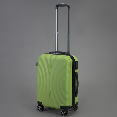 Чемодан малый 20", отдел на молнии, кодовый замок, 4 колеса, цвет зелёный