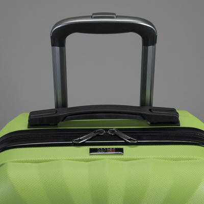Чемодан малый 20", отдел на молнии, кодовый замок, 4 колеса, цвет зелёный
