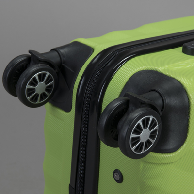 Чемодан малый 20", отдел на молнии, кодовый замок, 4 колеса, цвет зелёный