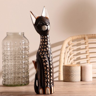 Сувенир «Кошка пятнистая», 5.5×11×40 см, дерево