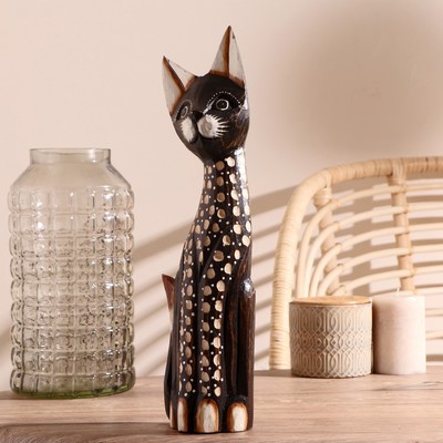 Сувенир «Кошка пятнистая», 5.5×11×40 см, дерево